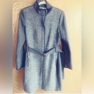 Vince Camuto Gray Wool Blend Trench Coat Size S | Designer Women’s Coat